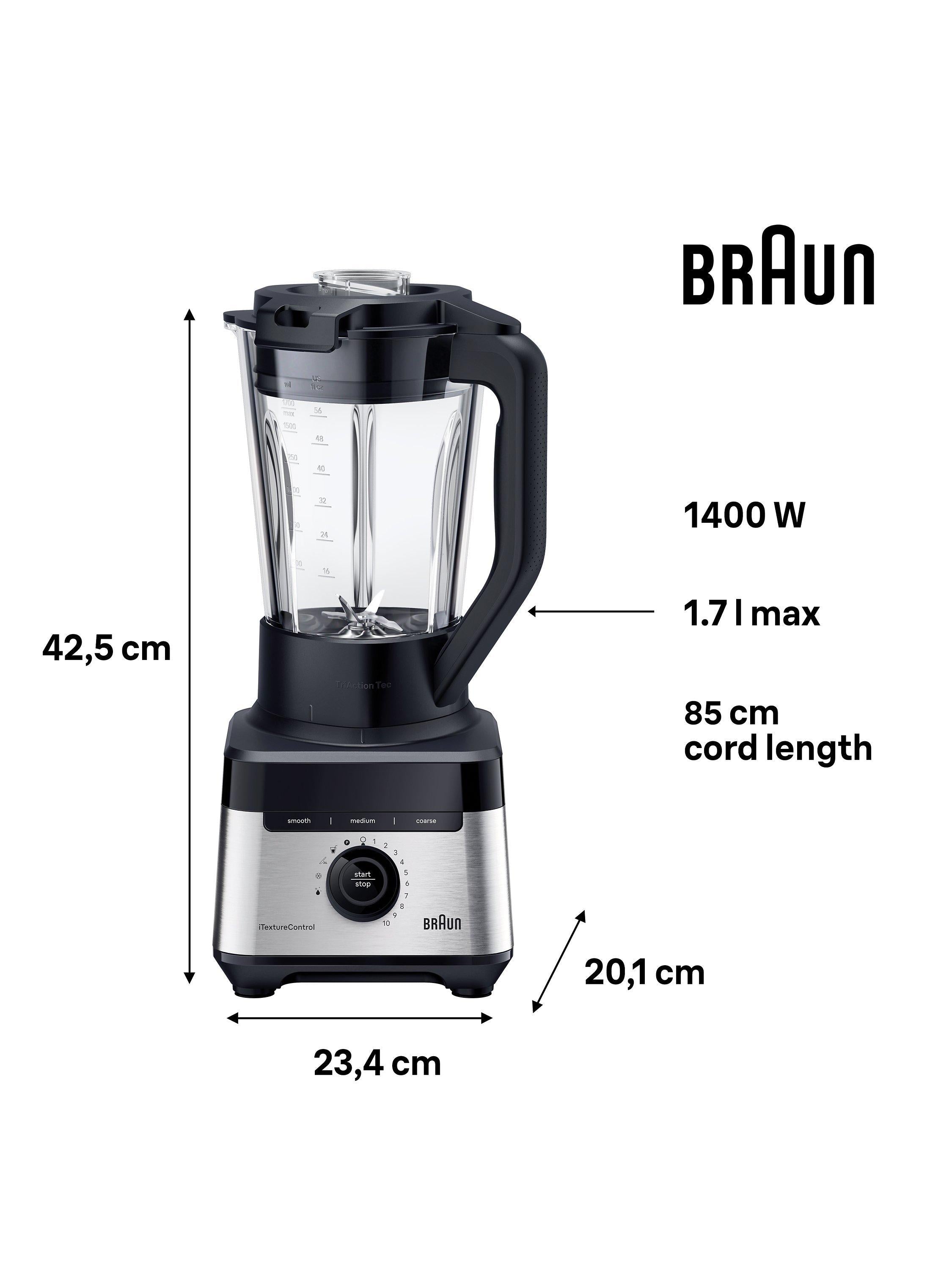 Braun Powerblend 7 jug blender black 1.7L, imported from the UK