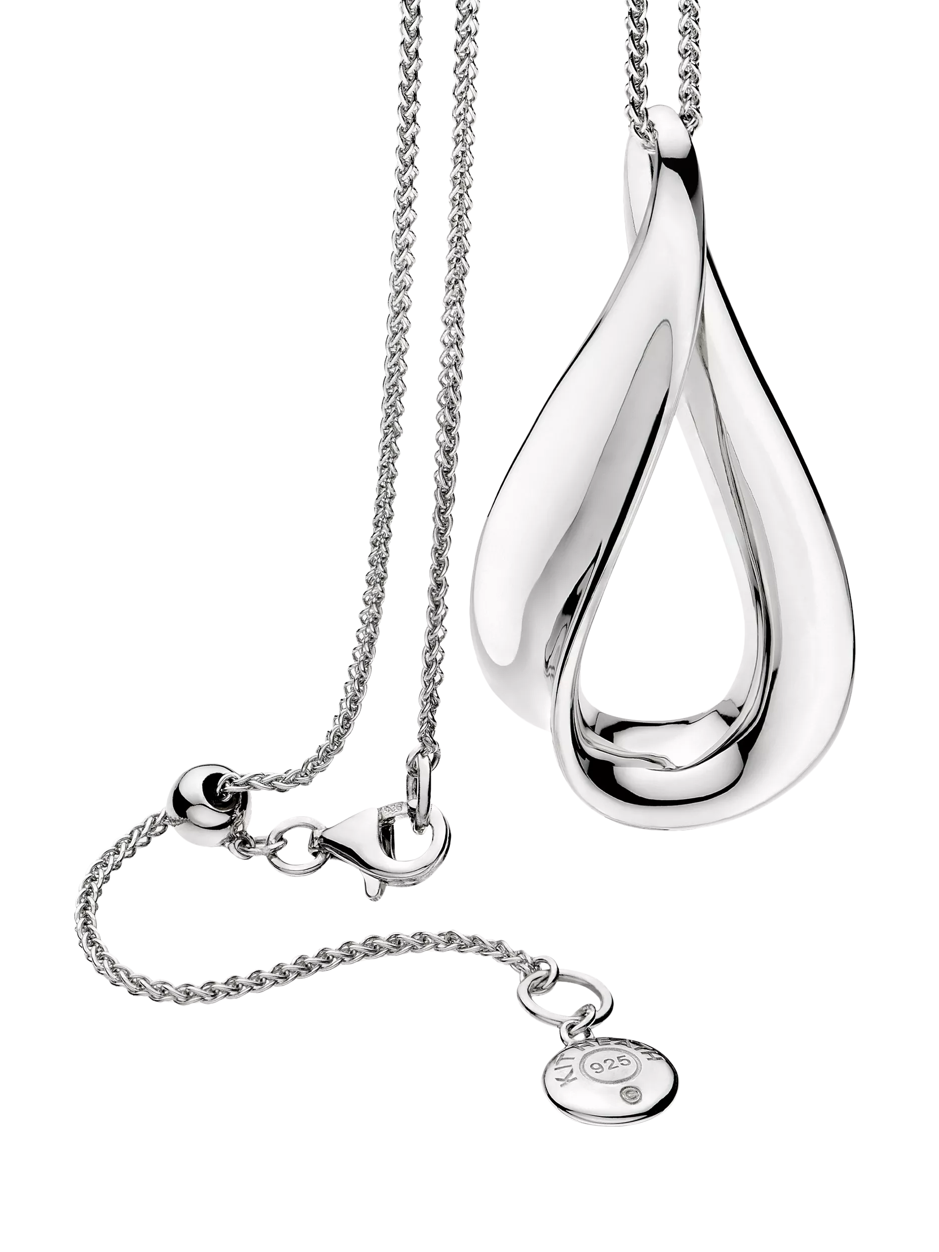 Kit Heath Serenity Grande Slider Necklace silver pendant, imported from the UK