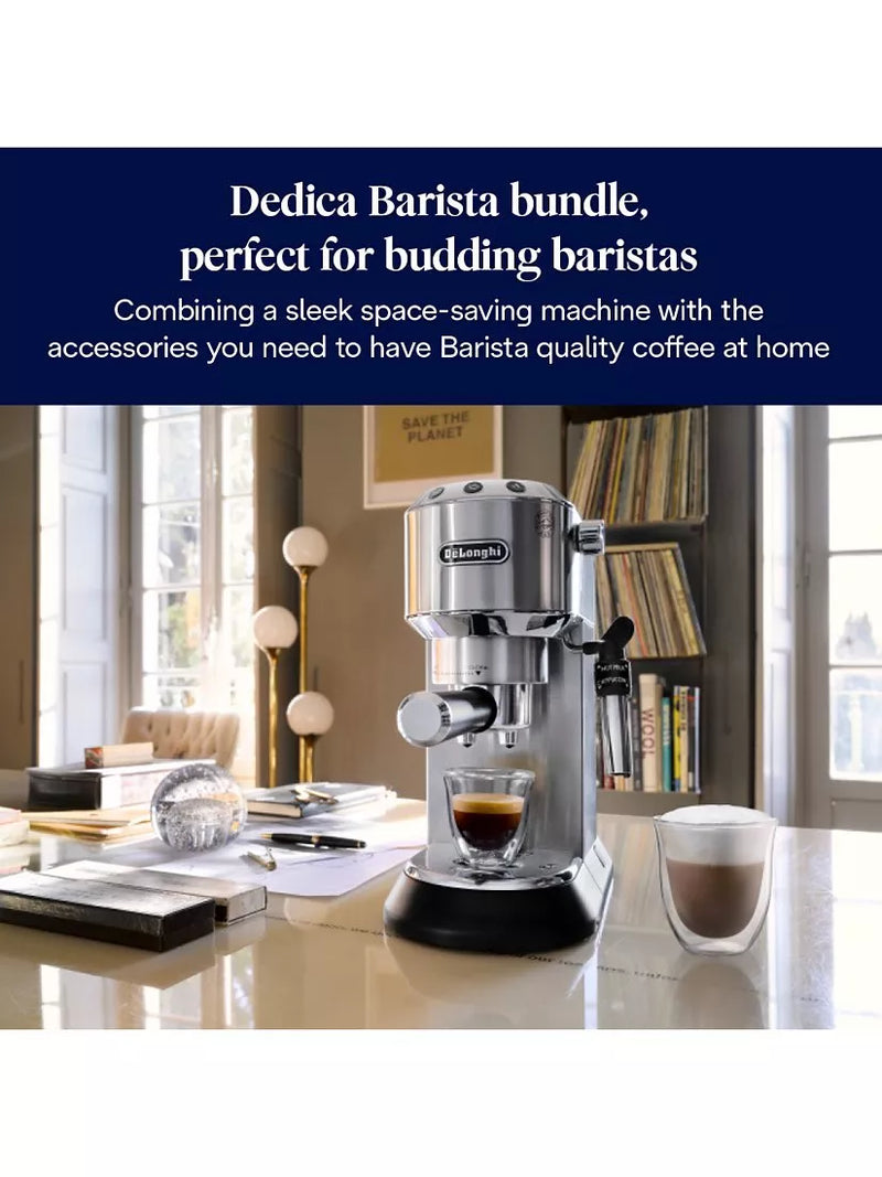 De'Longhi espresso coffee machine and grinder set silver - British product