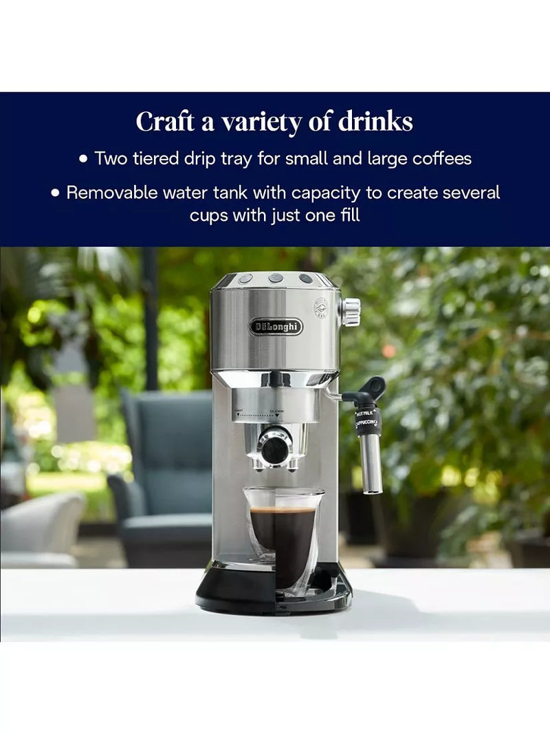 De'Longhi espresso coffee machine and grinder set silver - British product