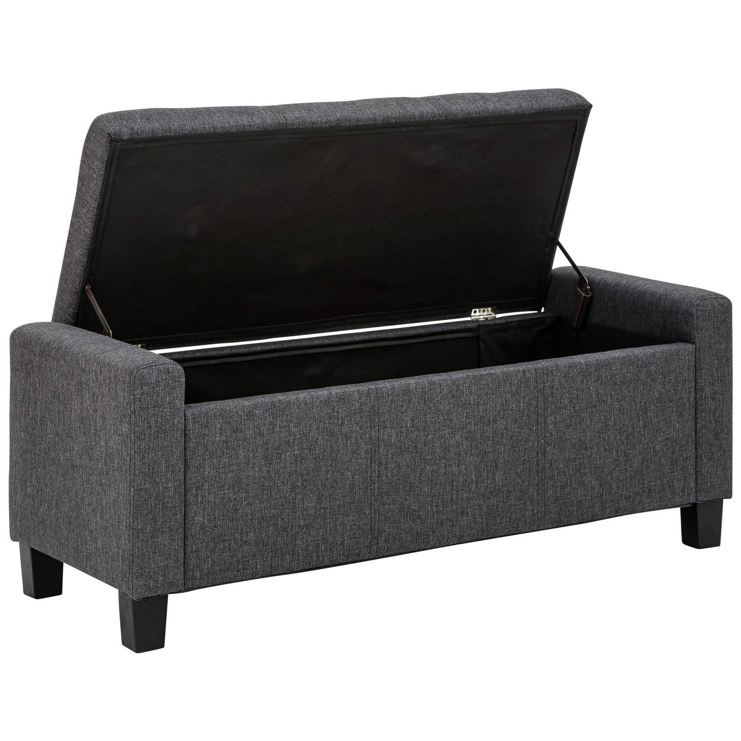 GFW Verona Ottoman Bench in Charcoal H39 W104 D39cm, UK version