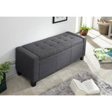 GFW Verona Ottoman Bench in Charcoal H39 W104 D39cm, UK version