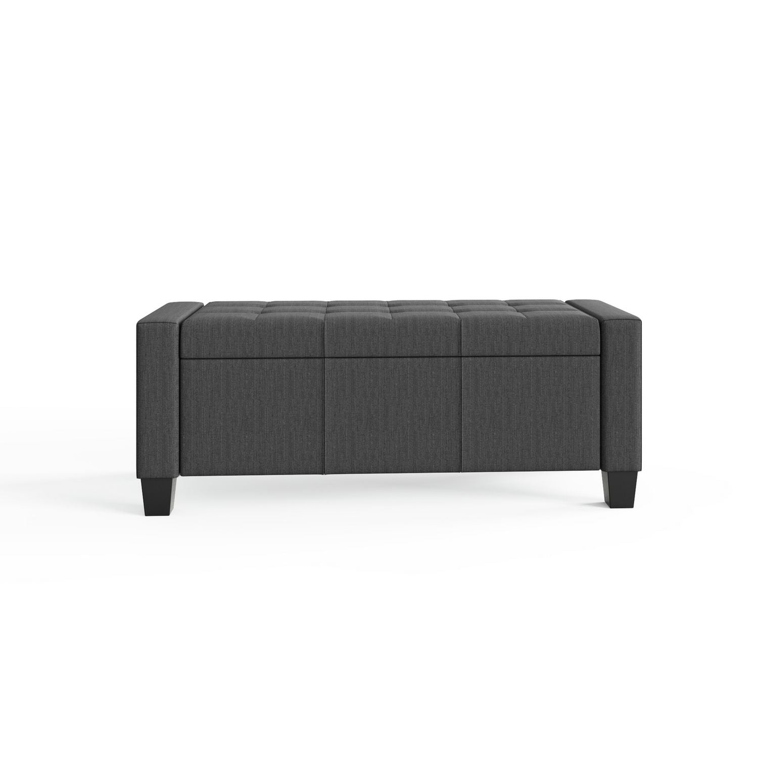 GFW Verona Ottoman Bench in Charcoal H39 W104 D39cm, UK version