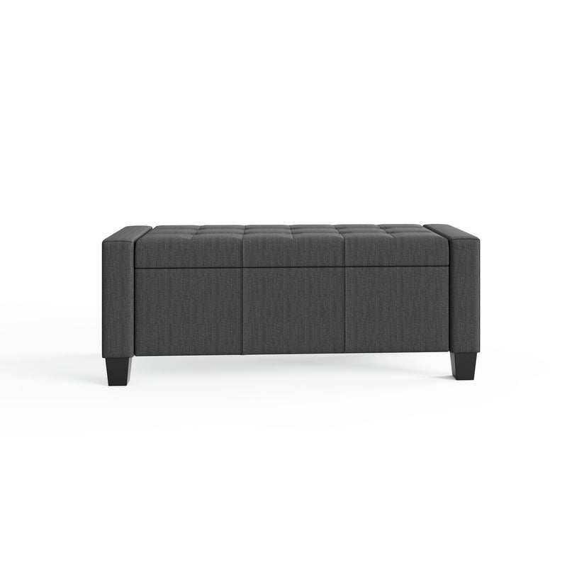 GFW Verona Ottoman Bench in Charcoal H39 W104 D39cm, UK version
