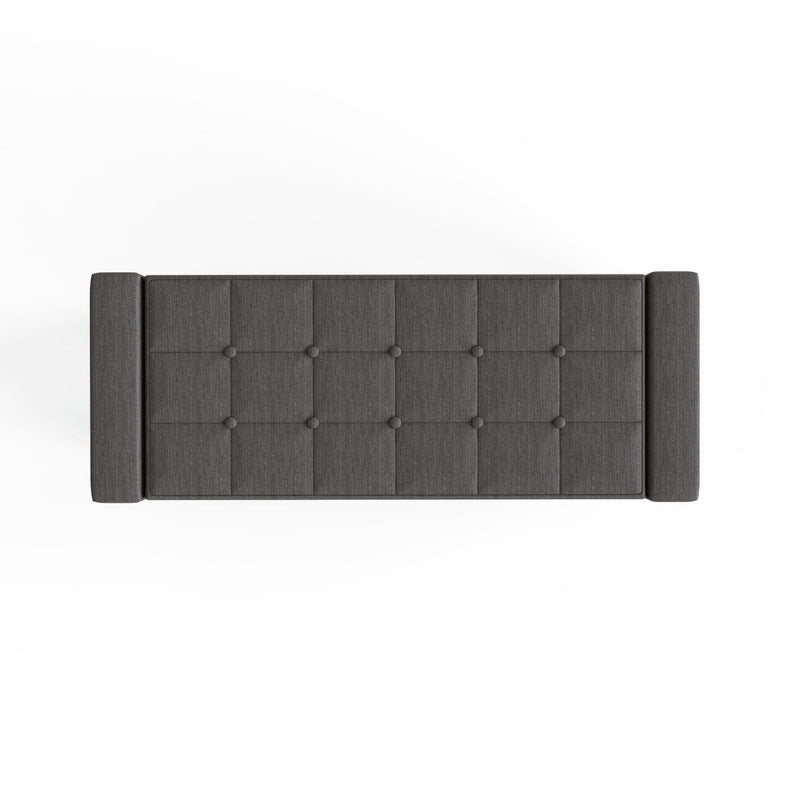 GFW Verona Ottoman Bench in Charcoal H39 W104 D39cm, UK version