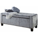 GFW Verona Velvet Ottoman Bench in Grey 104cm wide - British product