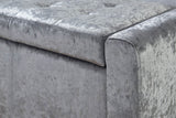 GFW Verona Velvet Ottoman Bench in Grey 104cm wide - British product