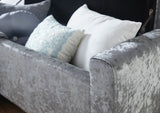 GFW Verona Velvet Ottoman Bench in Grey 104cm wide - British product