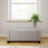 GFW Verona Fabric Ottoman Bench Charcoal Storage Ottoman Bench H39 W104 D39cm