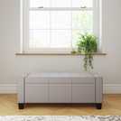 GFW Verona Fabric Ottoman Bench Grey H39 x W104 x D39cm, UK version