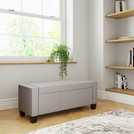 GFW Verona Fabric Ottoman Bench Grey H39 x W104 x D39cm, UK version