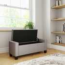 GFW Verona Fabric Ottoman Bench Grey H39 x W104 x D39cm, UK version