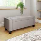 GFW Verona Fabric Ottoman Bench Grey H39 x W104 x D39cm, UK version