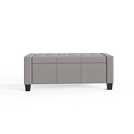 GFW Verona Fabric Ottoman Bench Grey H39 x W104 x D39cm, UK version