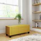 GFW Verona Fabric Ottoman Bench Mustard 87.4L, UK version