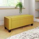 GFW Verona Fabric Ottoman Bench Mustard 87.4L, UK version
