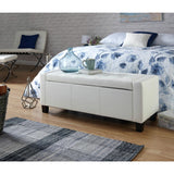 GFW Verona Faux Leather Ottoman Bench - White