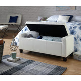GFW Verona Faux Leather Ottoman Bench - White