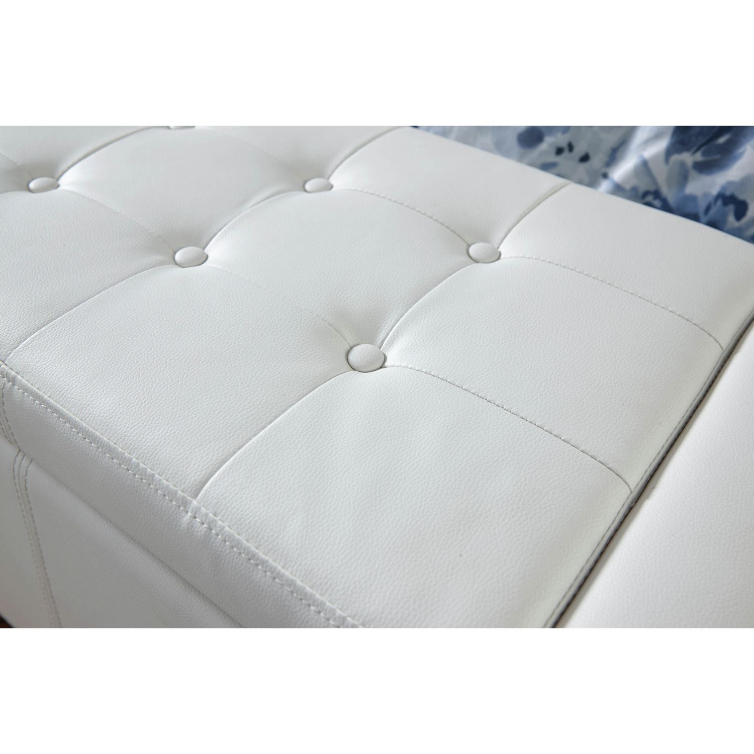 GFW Verona Faux Leather Ottoman Bench - White