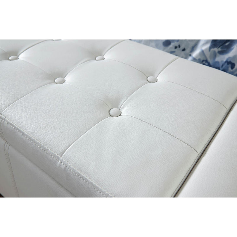 GFW Verona Faux Leather Ottoman Bench - White