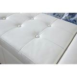 GFW Verona Faux Leather Ottoman Bench - White