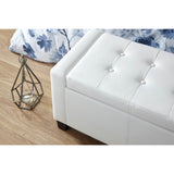GFW Verona Faux Leather Ottoman Bench - White