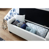 GFW Verona Faux Leather Ottoman Bench - White