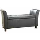 GFW Verona storage ottoman in black with 87.4 litre capacity, UK version
