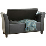 GFW Verona storage ottoman in black with 87.4 litre capacity, UK version