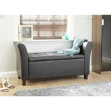 GFW Verona storage ottoman in black with 87.4 litre capacity, UK version