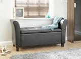 GFW Verona storage ottoman in black with 87.4 litre capacity, UK version