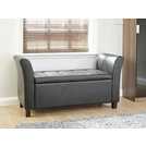 GFW Verona storage ottoman in black with 87.4 litre capacity, UK version
