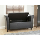 GFW Verona storage ottoman in black with 87.4 litre capacity, UK version