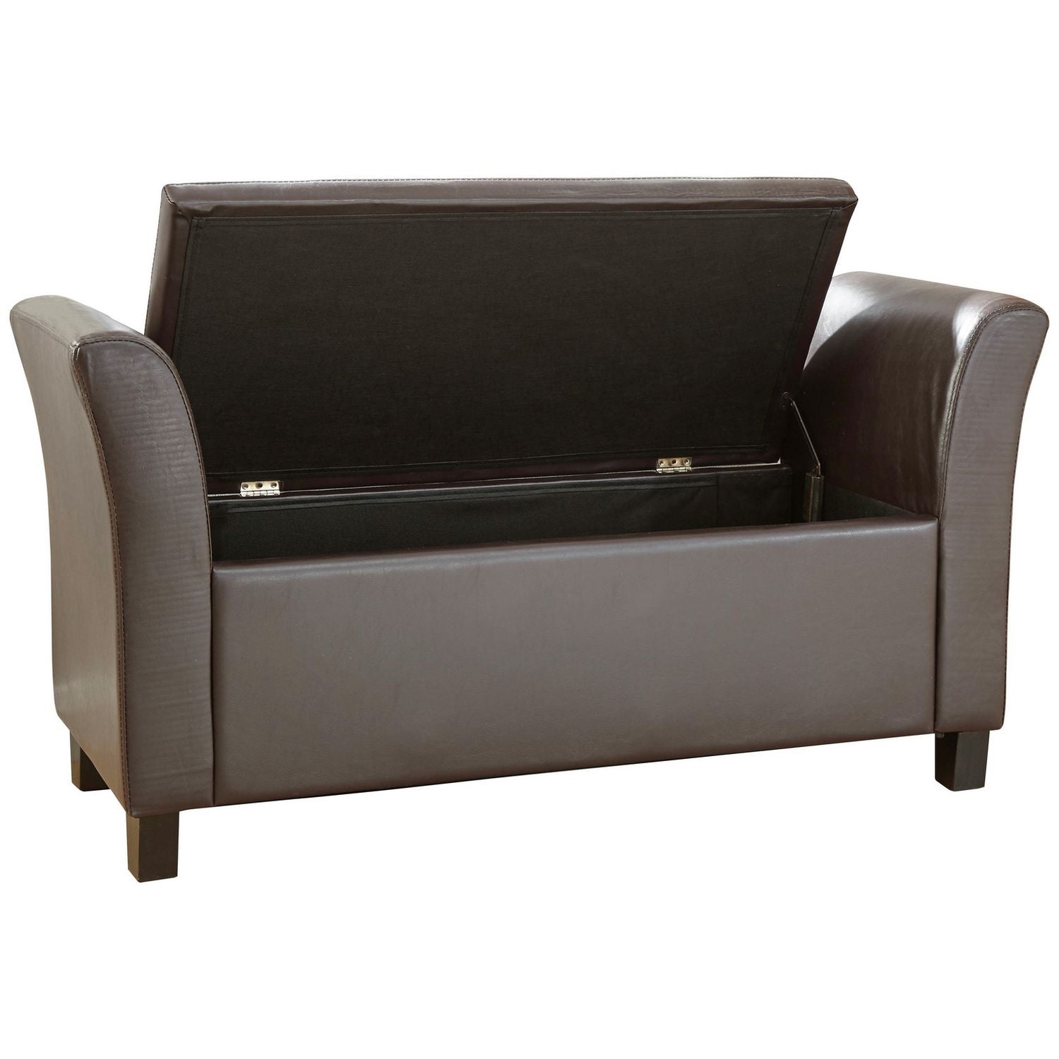GFW Verona storage ottoman in black with 87.4 litre capacity, UK version