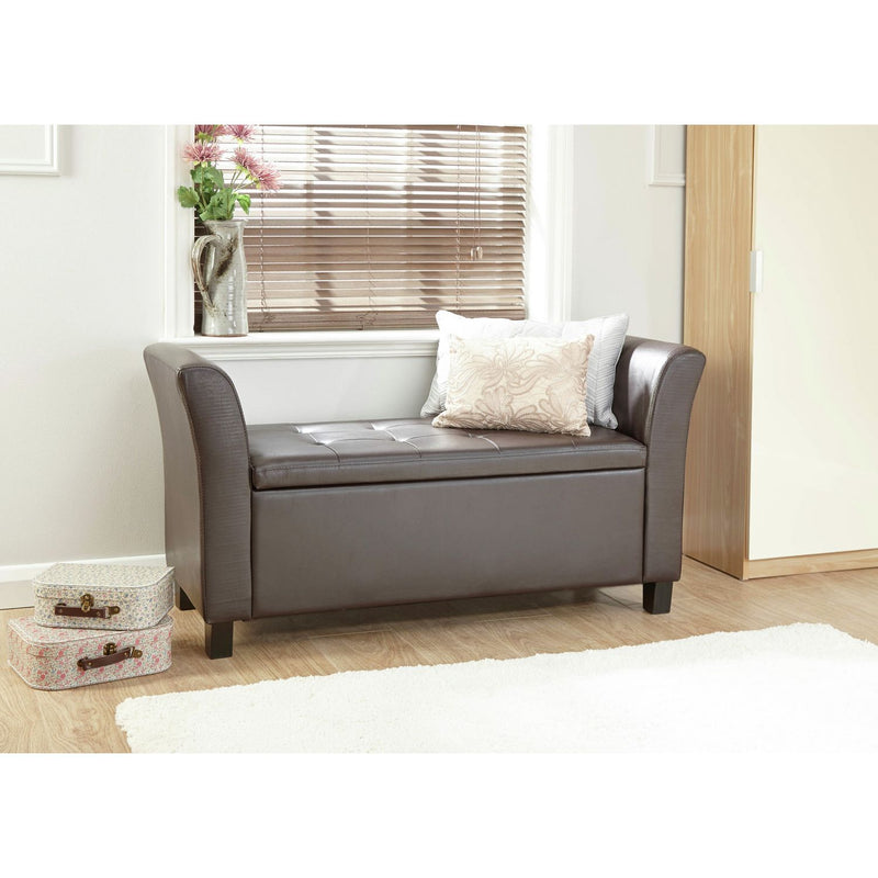 GFW Verona storage ottoman in black with 87.4 litre capacity, UK version