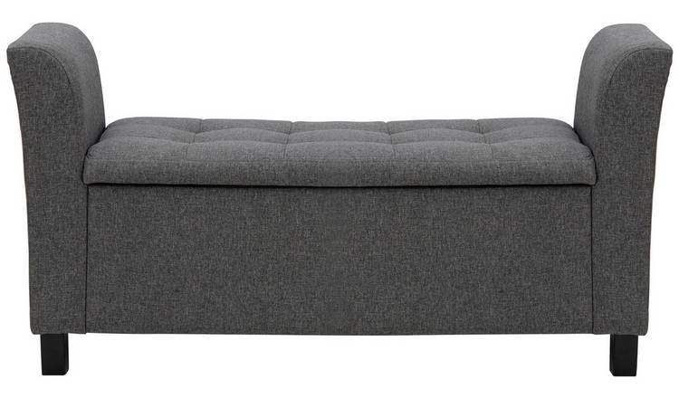 GFW Verona Charcoal fabric storage seat 87.4L, UK version