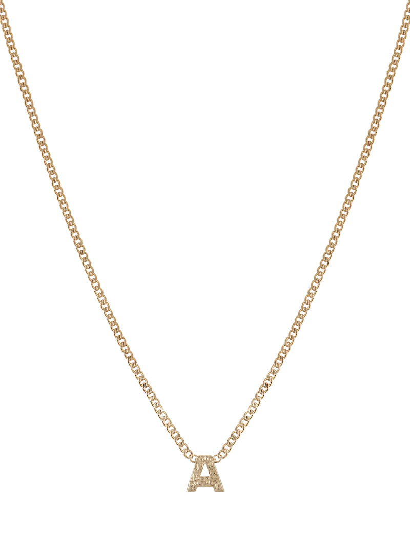 Tutti textured gold alphabet pendant necklace - British product