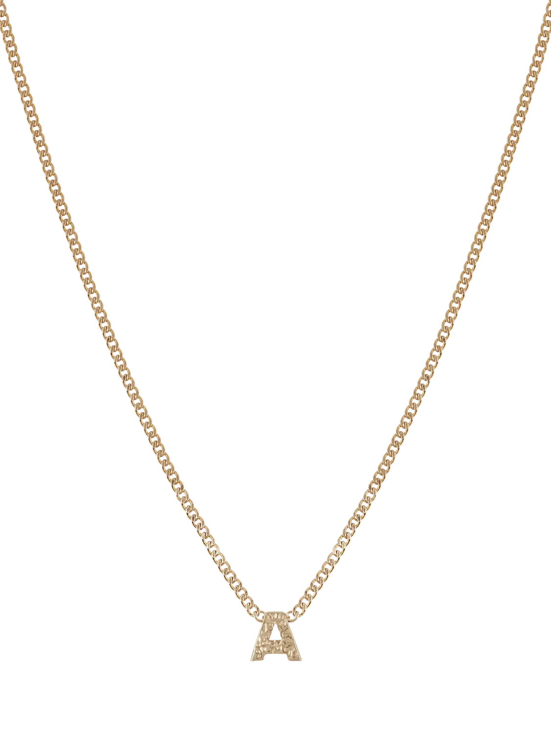 Tutti textured gold alphabet pendant necklace - British product