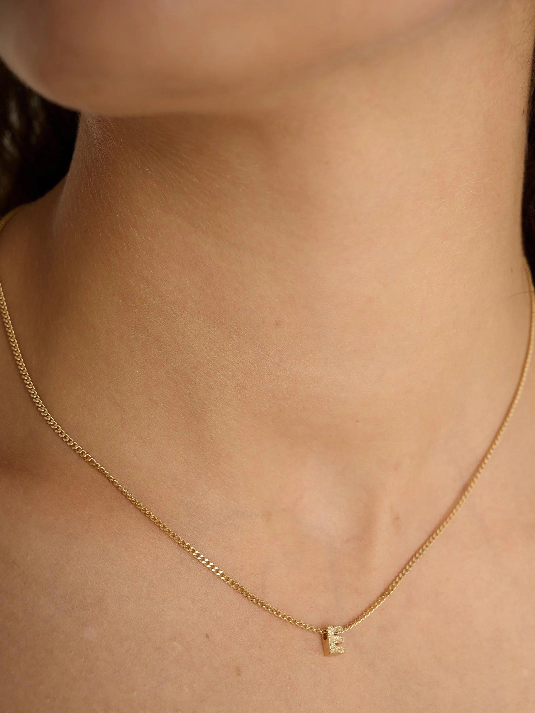 Tutti textured gold alphabet pendant necklace - British product