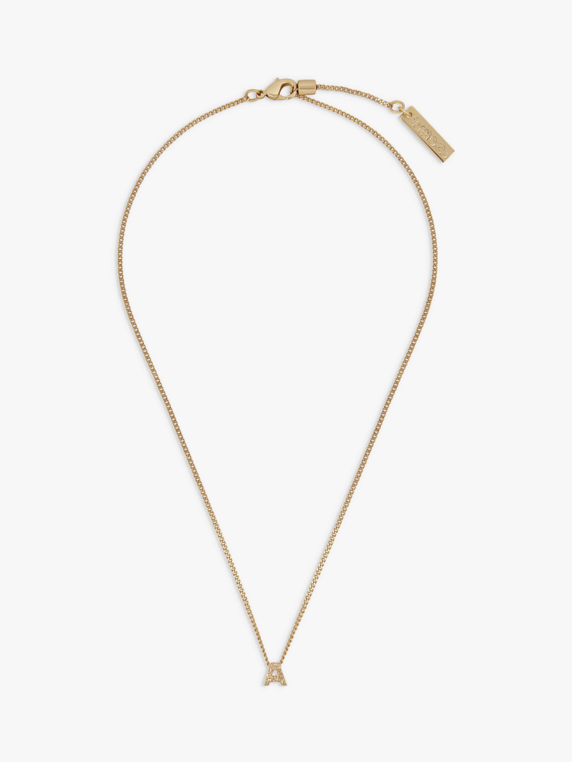 Tutti textured gold alphabet pendant necklace - British product