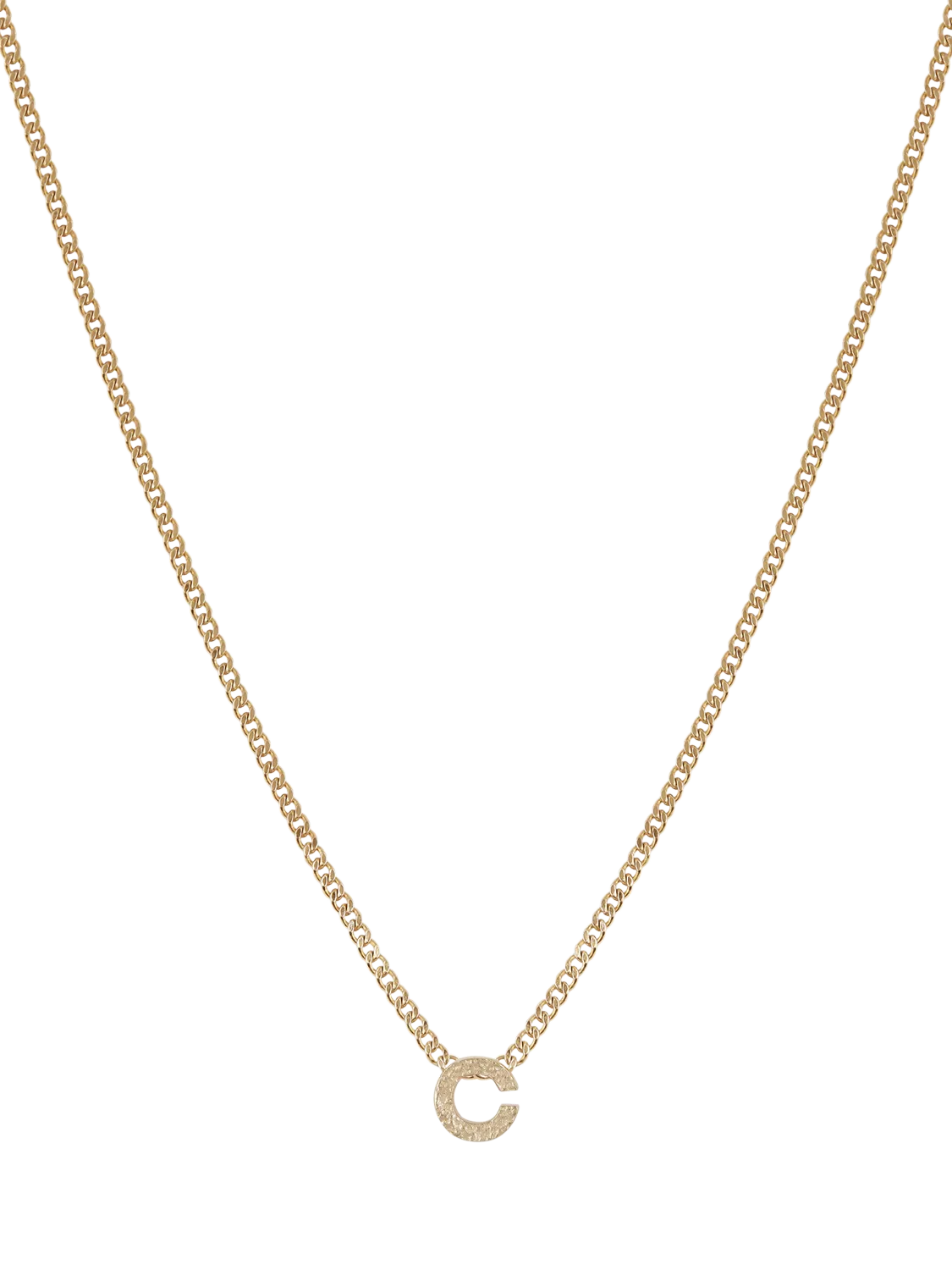 Tutti Textured Alphabet Pendant Necklace Gold 45cm