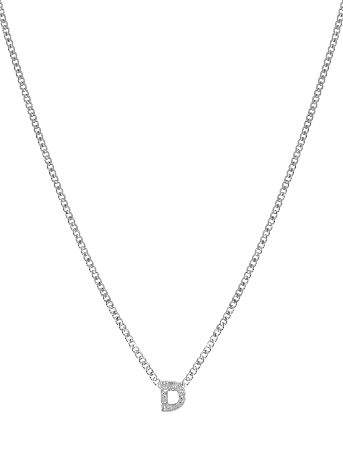 Tutti Textured Alphabet Pendant Necklace, Silver