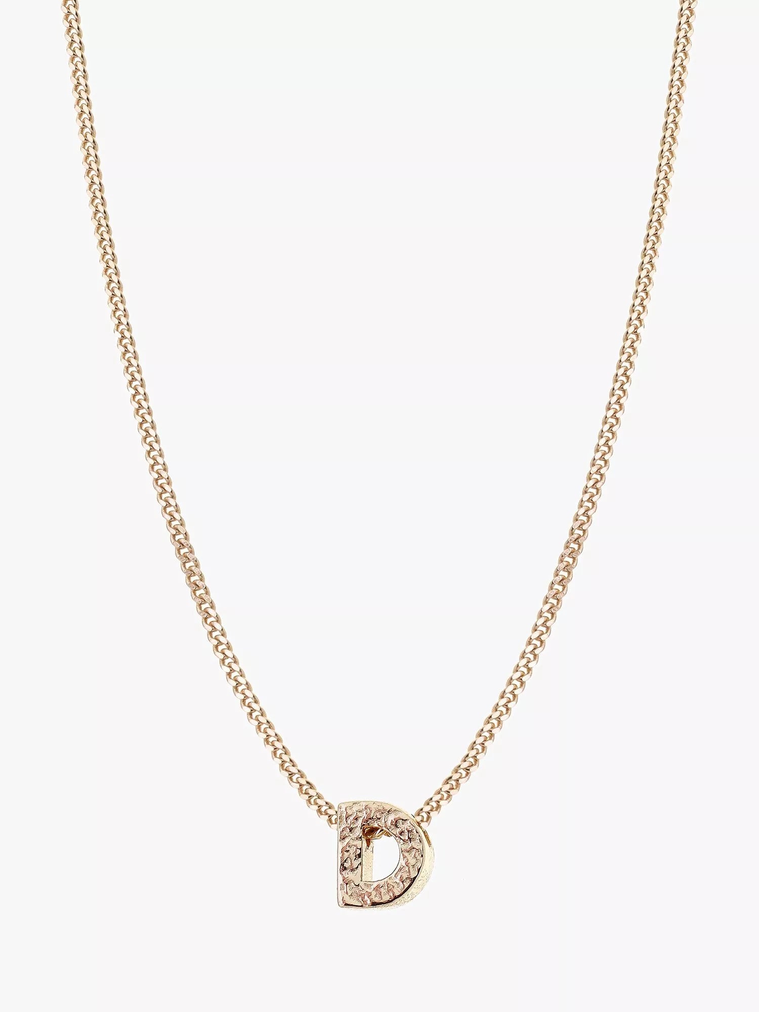 Tutti Textured Alphabet Pendant Necklace Gold 45cm