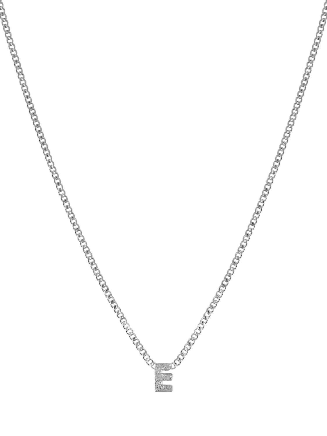 Tutti Textured Alphabet Pendant Necklace, Silver