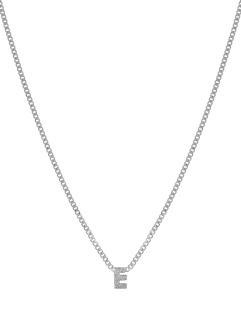 Tutti Textured Alphabet Pendant Necklace, Silver