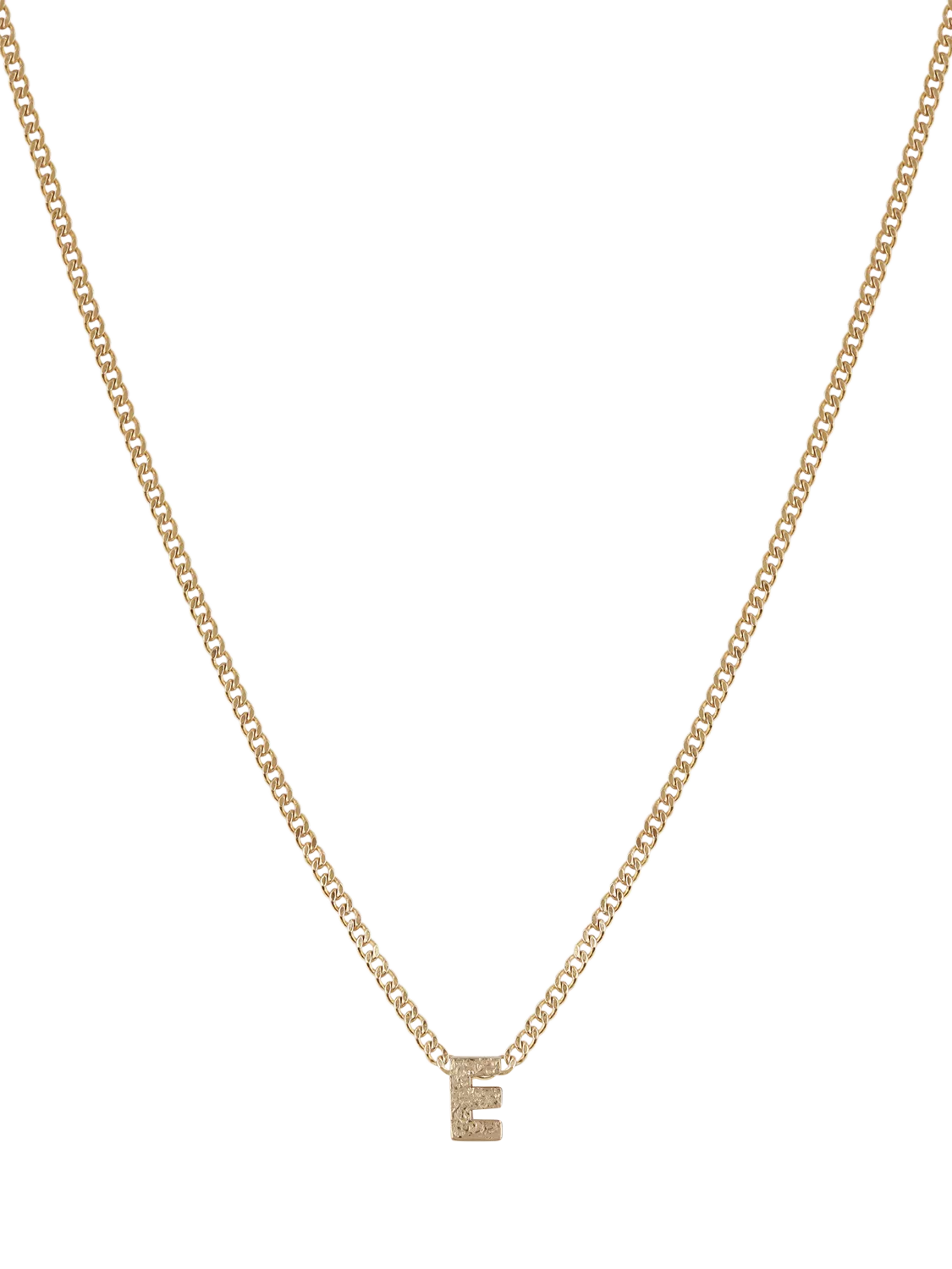 Tutti Textured Alphabet Pendant Necklace Gold 45cm