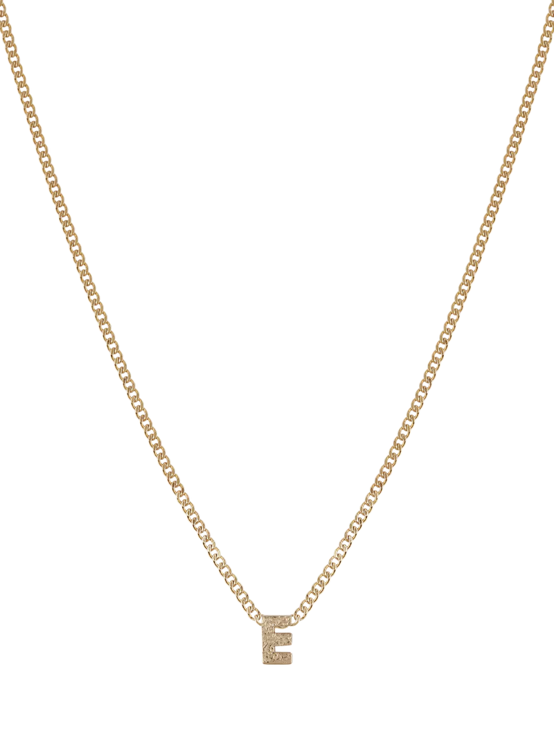 Tutti Textured Alphabet Pendant Necklace Gold 45cm