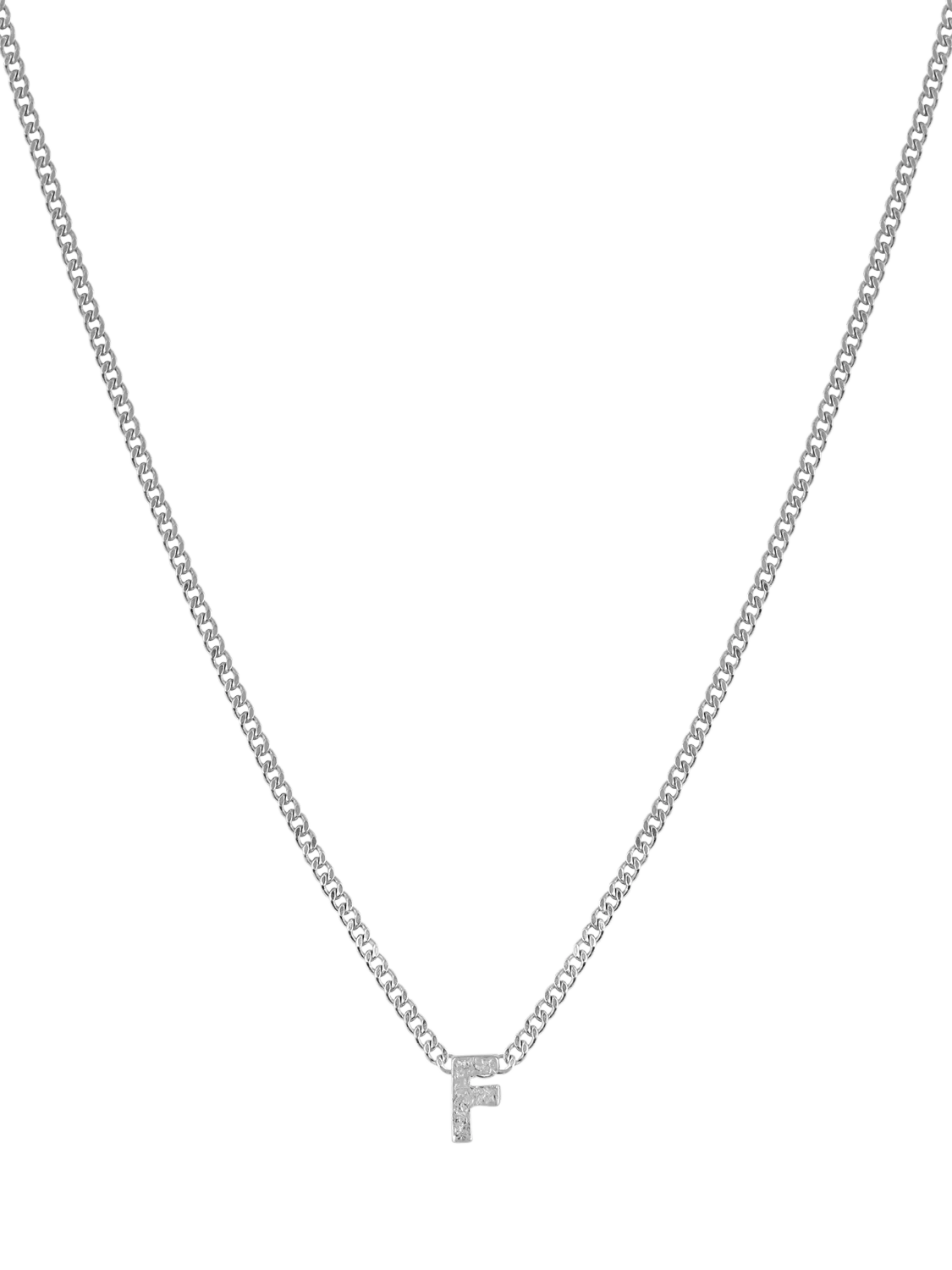 Tutti Textured Alphabet Pendant Necklace, Silver