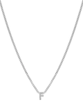 Tutti Textured Alphabet Pendant Necklace, Silver