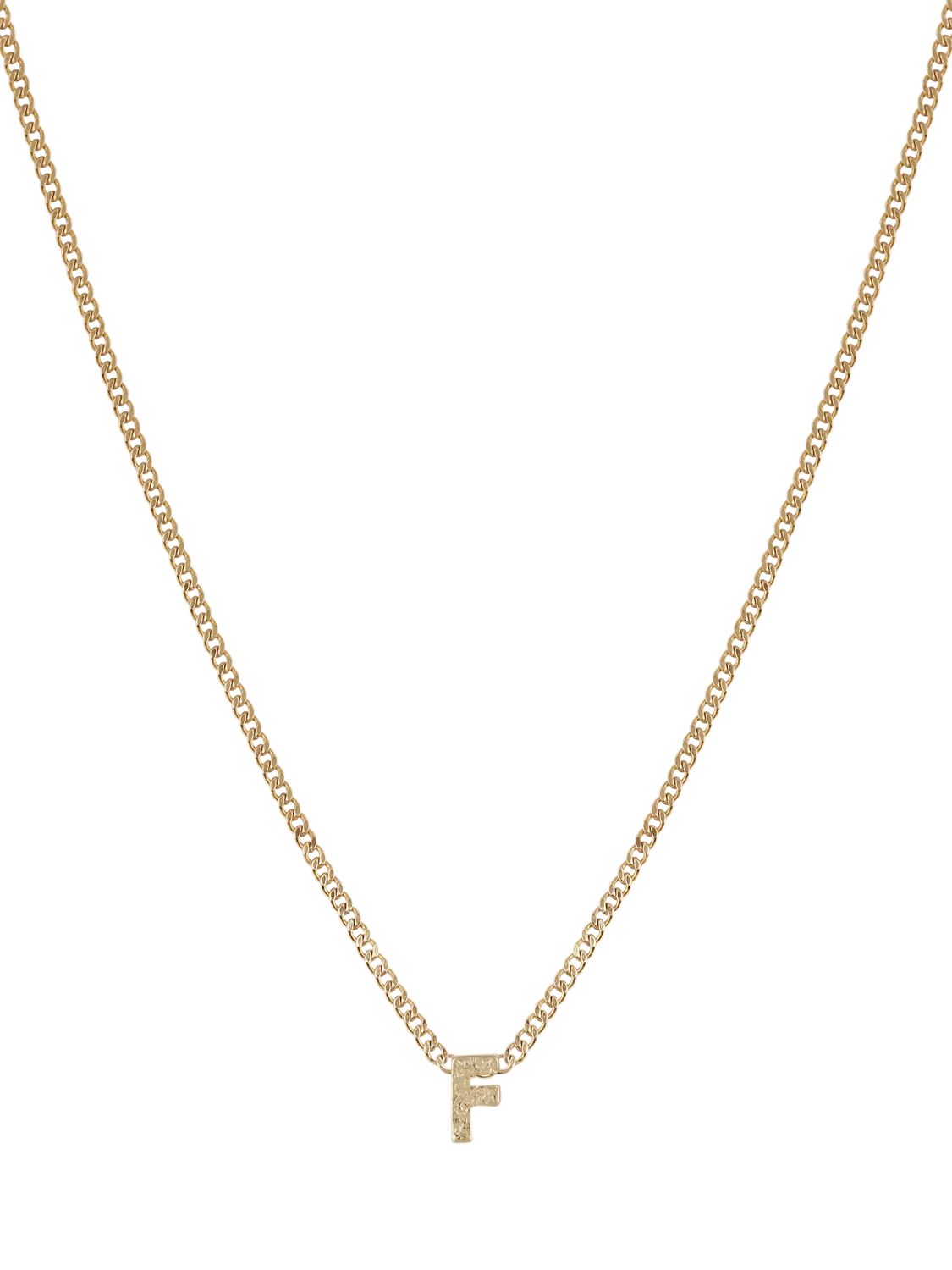 Tutti Textured Alphabet Pendant Necklace Gold 45cm